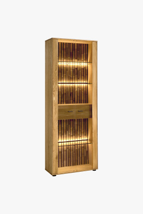 Dvojdverová vitrína so sklom z dubu